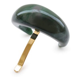 JewelVOX Hair Accessories, Pony Hook, Hair Cuff, Marble, Curve, 3D (Green Mix)