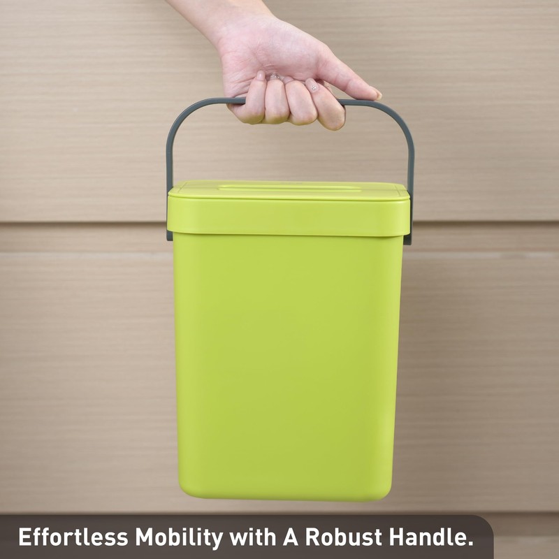 EKO Puro Wall-Mounted Trash Can with Lid, 1.32 Gal /