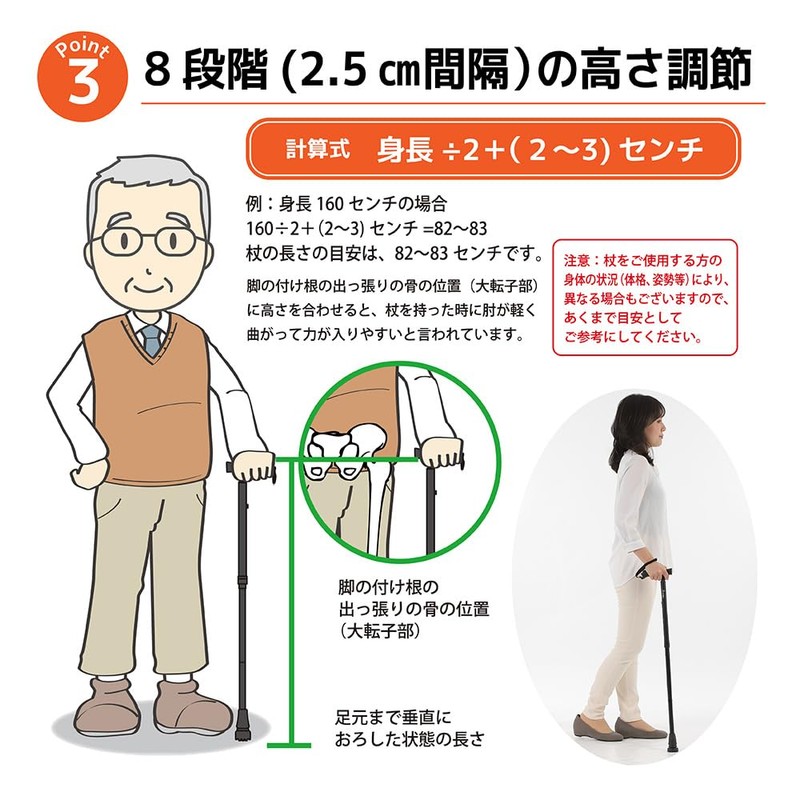 ポンツェ 杖 折り畳み 全地形型 軽量 男女兼用 8段階調節 ﾌﾞﾗｯｸ ｸﾞﾘｰﾝ ﾚｯﾄﾞ