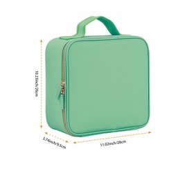 YAHOURWAT Nail Polish Organizer Case - PU Leather Portable Cosmetic Bag Hold 42 Bottles (15 ml/0.51 floz) with Removable Partition (Green)