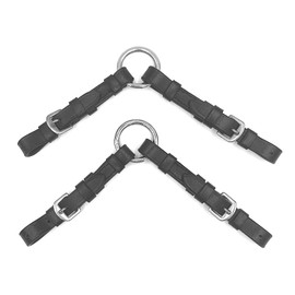 Equine Smile ES3015 Adjustable Pelham Straps Leather Pelham Straps 26cm (Black)