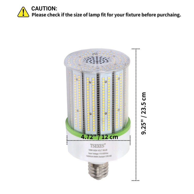 TSEXES 480V LED Bulbs 100W Corn Cob Light Bulb, E39