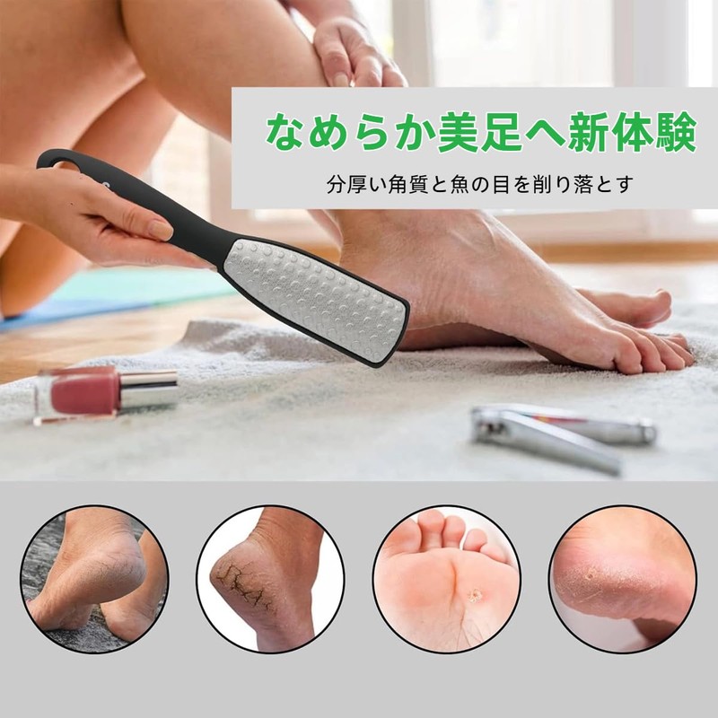 Yurika かかとやすり 細かい お風呂で使える ケア 足の裏 角質取り 軽石 簡単に除去足ブラシ 足用ステンレスやすり