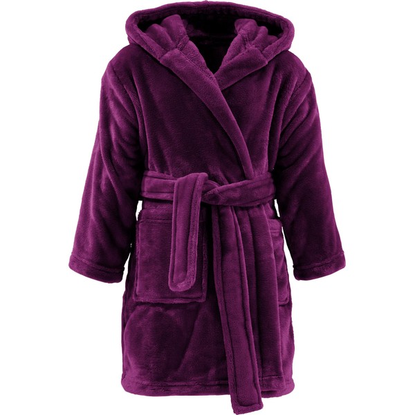 REDBEST Perris Unisex Hooded Fleece Dressing Gown, berry