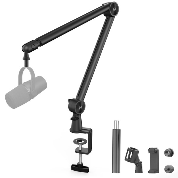 CMTECK Microphone Boom Arm: Mic Arm Stand with Cable Management,