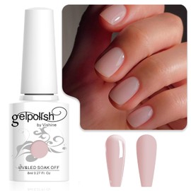 Vishine Sheer Nude Gel Nail Polish, Jelly Natural Pink Translucent Colour UV Light Cure Nail Gel for Nail Art DIY for French Manicure at Home 8 ml