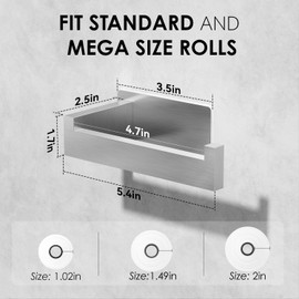 Auxmir Toilet Paper Holder Self Adhesive, Premium Thicken SUS304 Stainless Steel Rustproof Toilet Roll Holder No Drilling, Wall Mount Toilet Tissue Holder for Bathroom Kitchen Washroom, Brushed Nickel