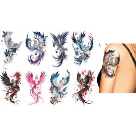 Temporary Phoenix Tattoos Bird Tattoo Arm Tattoo Festival Tattoo Phoenix 8 Sheets