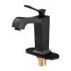 Matte Black Single Handle Kitchen Faucet with Push-Button Drain Easy-to-Use