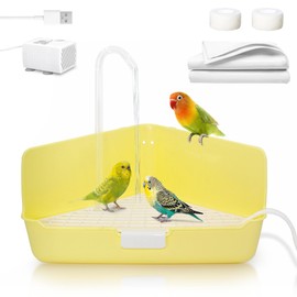 Jevnd Automatic Bird Shower Bathtub for Budgie, Parakeet Bird Bath Indoor with Running Water, Parrot Bath Tub Shower, Parrot Bathing Pool with Fountain for Cockatiel, Conure, Quaker, Lovebird, Canary
