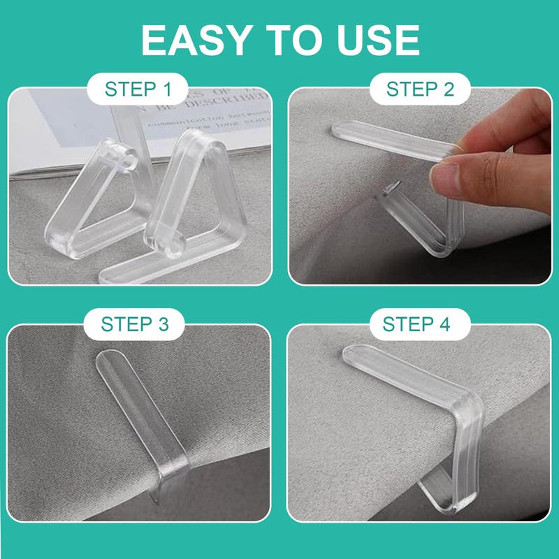 Xumann 12 Pcs Table Cloth Clip, 2 Size Clear Tablecloth