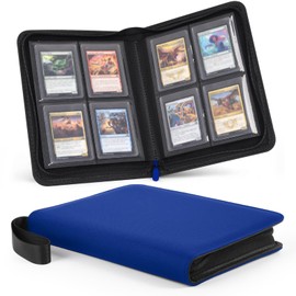 Carpeta Toploader de 4 Bolsillos para Tarjetas de 3x4, con Capacidad para 128 Tarjetas Toploader, álbum de Tarjetas coleccionables de Cuero sintético 
