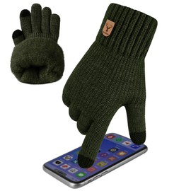 Winter Touchscreen Gloves For Men - Touchscreen Knitted Gloves Thermal Gloves Warm Fleece Lined Elastic Winter Texting Mittens For Running