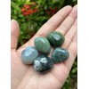 1/2 LB Moss Agate Tumbled Stones, Polished Natural Moss Agate