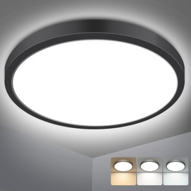 slochi Bathroom Light, 3000K/4000K/6500K 3 Color Temperature, Waterproof IP54, Small, Round, Modern, Flush Ceiling Light for Bathroom, Kitchen, Bedroom, Hallway and More