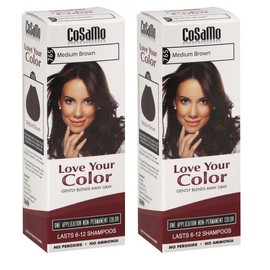 CoSaMo Hair Color #765 Medium Brown - Compares to Clairol Loving Care (2 Pack)