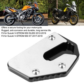 Motorcycle Kickstand Pad, Motor Kickstand Extension Pad Side Stand Enlarger KSP-107-Black Fit for Suzuki V-Strom DL 650 2012-2019