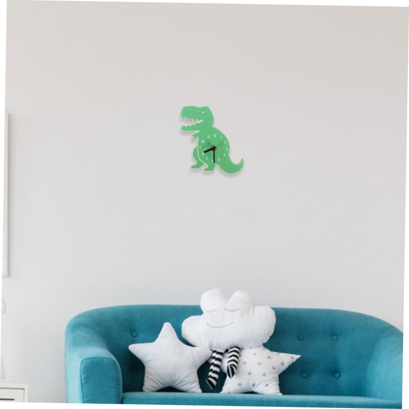 Zerodeko Dinosaur Wall Clock Silent Mini Cartoon Clock for Room