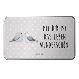 Mr. & Mrs. Panda Metal Tin Rectangular Turtle Doves Love - Gift, Couple, Anniversary, Married, Love Gift, Tin Box, Proof of Love