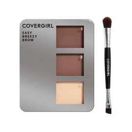 COVERGIRL - Easy Breezy Brow Powder Kit, three shades brow definer, professional double-ended angled brush, effortless, 100% Cruelty-Free