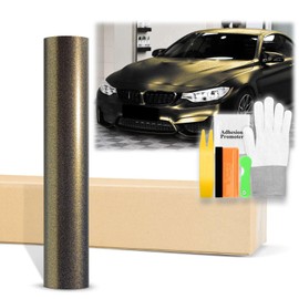 60"x72" (5FTx6FT) Black Gold Galaxy Dust Matte Black Gold Chameleon Metallic Color Shift Color Change Vinyl Wrap Auto Sticker Decal Film Sheet Bubble Free Air Release Technology with Tool Kit