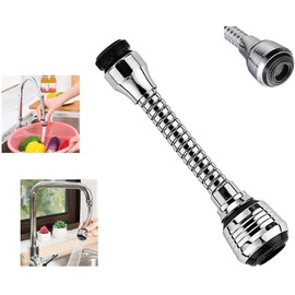 Extensión de grifo flexible de 360° con aireador para fregadero de cocina - 2 tipos de chorro