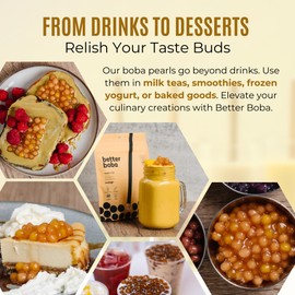 Better Boba All-Natural Mango Boba Pearls | Kosher, Vegan, Gluten-Free, Non-GMO Popping Boba for Bubble Tea, Desserts| 8 Oz Pack (12 Servings)| No Preservatives | Tapioca Boba Balls | Made in USA