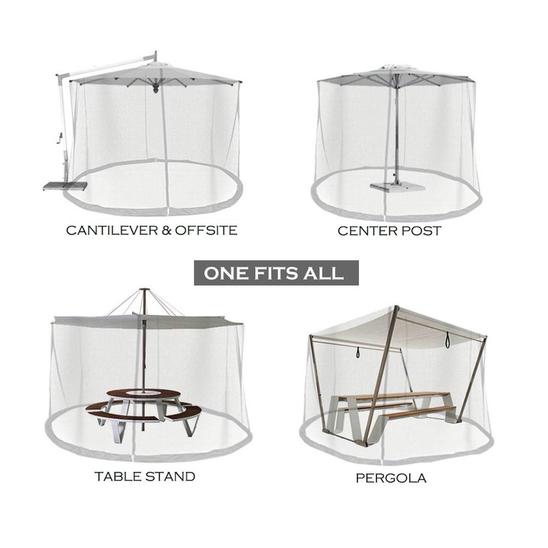Umbrella Net, Fits 9-11 ft Umbrellas, Mosquito Netting Table Screen