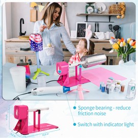 LFSUM Cup Turner Kit for Crafts Tumbler, Tumbler Cup Spinner, Glitter Powder, Epoxy Resin Kit for Beginners with Epoxy and Heat Gun (1X-Blue)