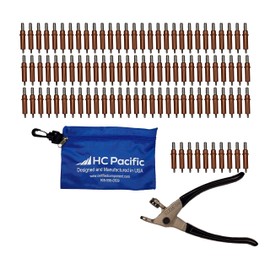 100 Each C1/8 Cleco Fasteners (Made in USA) with Cleco Pliers & Pouch