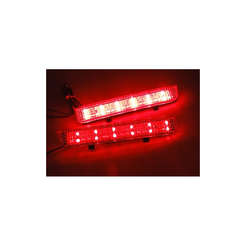2x Clear Lens Rear Bumper Reflector LED Fog Tail Stop
