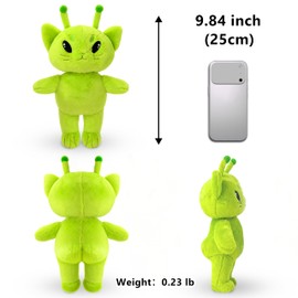Alien Cat Plush, Green Alien Stuffed Animal Toy Cat Meme Cute Funny Gifts