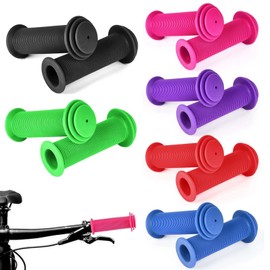 Bike Handlebar Grips, 6 Pairs Solid Color Children's Bike Handlebars, Rubber Handle Cover, Scooter Handle Grips, for Mountain, Balance, Scooter, and Folding Bikes