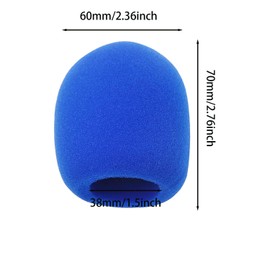 6 PCS Blue Thicken Ball-Type Sponge Foam Mic Cover Handheld Microphone Windscreen Shield Protection Micro Foam Filter for KTV Broadcasting