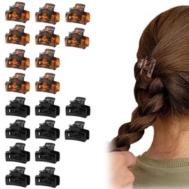 OUDQFCJ Haarklammern 20 x Quadratische Haarspangen Kleine Rechteckige Klammer Matt Starker Halt Rutschfeste Klammern Haarschmuck Matte Haarnadeln Rutschfeste Acrylklammern für Damen Dickes Dünnes Haar