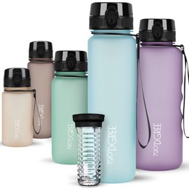 720°DGREE Water Bottle “uberBottle“ - 1 L softTouch +Fruit-Infuser - BPA-Free Tritan, Leakproof, Reusable Drinking Bottle - Sports Bottle for Gym, Running, Fitness, Cycling, Travel, School & Office
