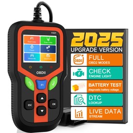 OBD2 Scanner with Battery Tester - Diagnostic Tool for Check Engine Light, Fault Code Reader & Reset, Real-Time Data, Voltage Test, EVAP & I/M Readiness for All OBD II Cars Since 1996 (OBD2-C)