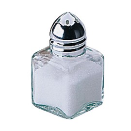 Olympia Mini-Salz- und Pfefferstreuer-Set, 1/2 oz (12 Stück), transparent, Glas mit Chromdeckel, kleine Größe: 50 (H) x 30 (B) x 30 (T) mm, Salz- und Pfefferstreuer für den Zimmerservice, CE328