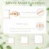 Cangall Silver Stud Earrings for Women, 3 Pairs 925 Sterling