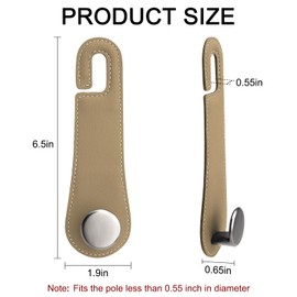JESTOP Car Headrest Hooks, 2 Pack Leather Car Seat Storage Hanger for Purses Bags, Stylish Car Seat Organizer Hooks for Handbag Coat Umbrellas, Car Inside Accessories, Apricot