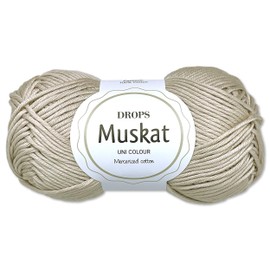 Frida's Wollhaus Drops 50 g Nutmeg Cotton Knitting Crochet Wool Yarn Mercerised 45 Colours (61 | Light Beige)