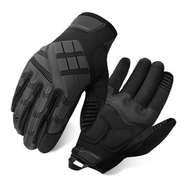 HAGOT Cycling Gloves, Full Finger Mountain Bike Gloves, Touchscreen Shock Absorbing Gloves, Non-slip Elastic Breathable Cycling Gloves for Men Women