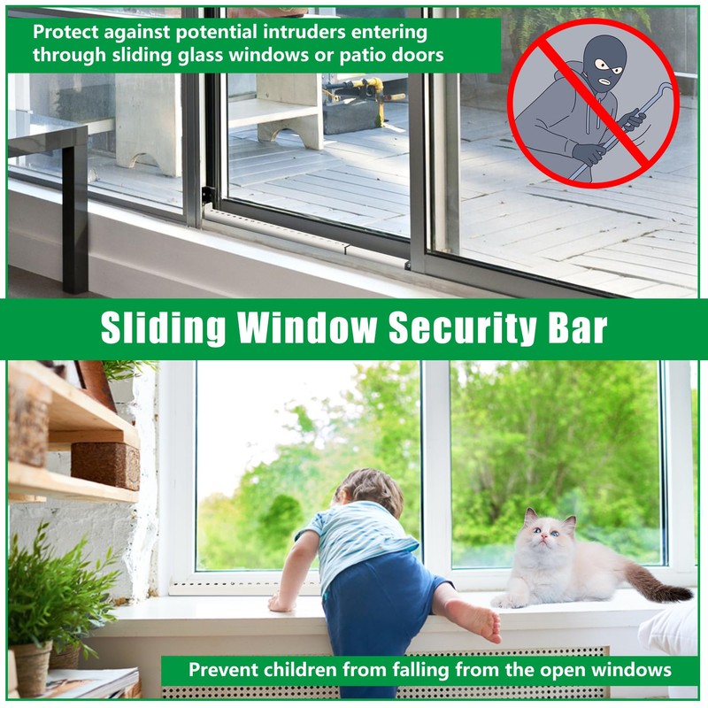Forestchill Adjustable Window Security Bar, Extends from 17" to 32"