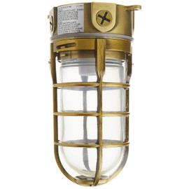 Woods L1706AB Vandal Resistant 150W Incandescent Security Light; Ceiling Mount; Antique Brass
