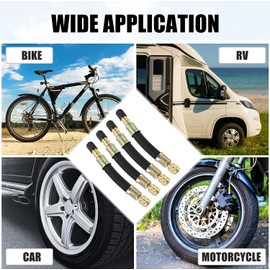 MACHSWON 4pcs Tire Valve Extension Stem Adaptor Tool for Car Truck Bike Trailer RV Portable Air Compressor Flexible Dual Valve Stem Extender Pipes 10cm / 3.9"