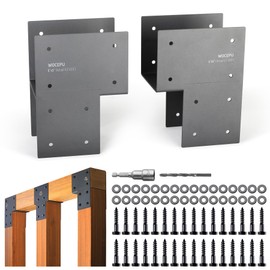 Wocepu 2 Pack Heavy Duty 6x6 (Actual 5.5"x5.5") Stainless Steel End Post Caps Tie Bracket , Fit Connecting Wood Gazebo, Deck Patio Post and Wood Beams Bracket (Dark Ggray)