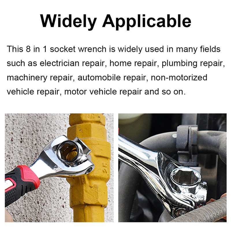 Begot 8 in 1 Socket Wrench, Multi-Function Hexagonal Wrench, Hardware