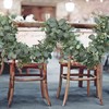 Eucalyptus Garland with White Flowers, 4 Packs 180cm Silver Dollar