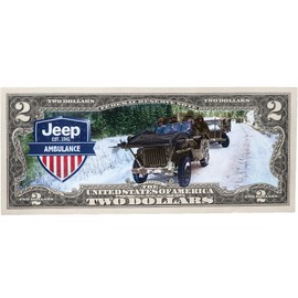 Colorized Jeep $2 Federal Reserve Note Ambulance