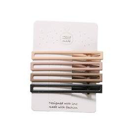 Akkerds Khaki Undamaged Duck Mouth Clips, Bangs Clip, Simple, Side Cut, One Word Clip, Back Hairpin Hair Accessory, For Daily Use, Length Approx. 3.1 inches (8 cm), Rectangle Design